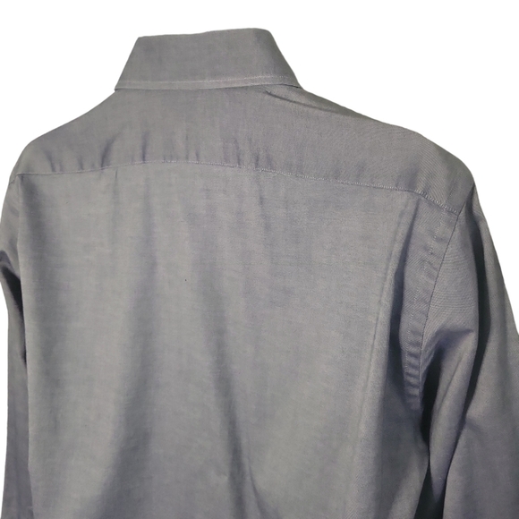 SAKS Fifth Avenue Black Slim Fit Dress Preppy Office Luxury Acadamia Shirt Mens - Picture 6 of 7